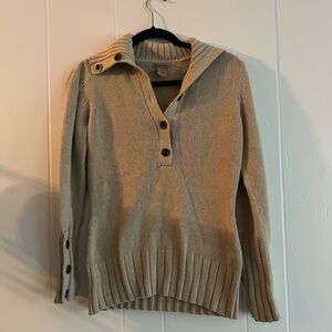 Ruff Hewn Women's Beige Cowl Neck Sweater
